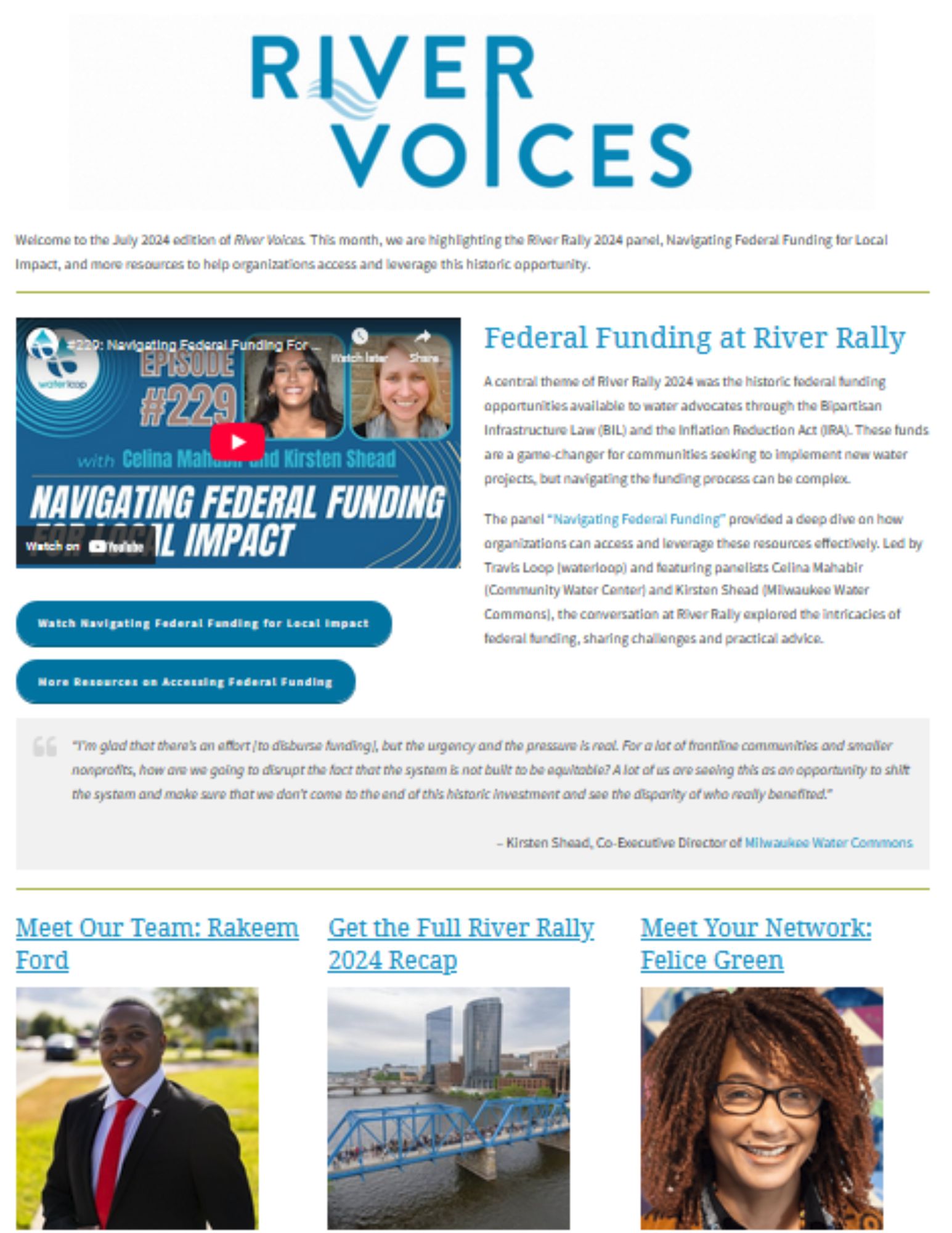 River Voices Newsletter